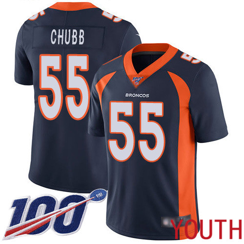 Youth Denver Broncos #55 Bradley Chubb Navy Blue Alternate Vapor Untouchable Limited Player 100th Season Football NFL Jersey